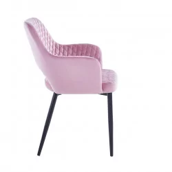Chaise Clara velours rose – Élégance & confort Golddeco