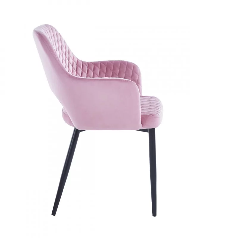 Chaise Clara velours rose – Élégance & confort Golddeco
