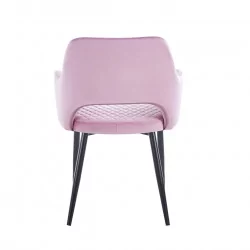 Chaise Clara velours rose – Élégance & confort Golddeco