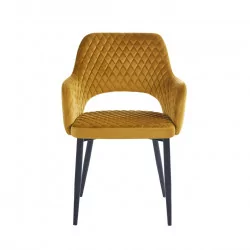 Chaise Clara velours curry – Design & confort Golddeco