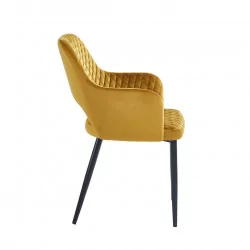 Chaise Clara velours curry – Design & confort Golddeco