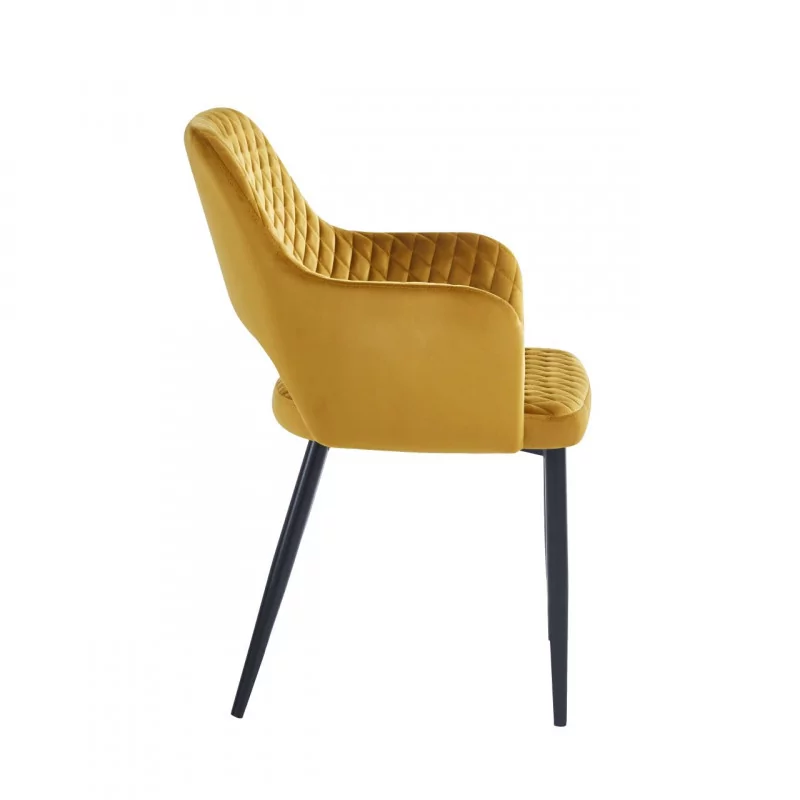 Chaise Clara velours curry – Design & confort Golddeco
