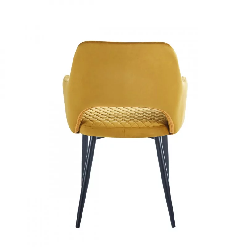 Chaise Clara velours curry – Design & confort Golddeco