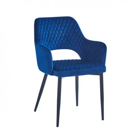 Chaise Clara velours bleu – Élégance & confort Golddeco