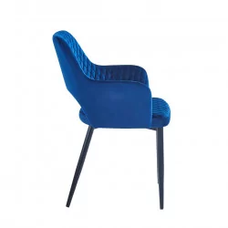 Chaise Clara velours bleu – Élégance & confort Golddeco