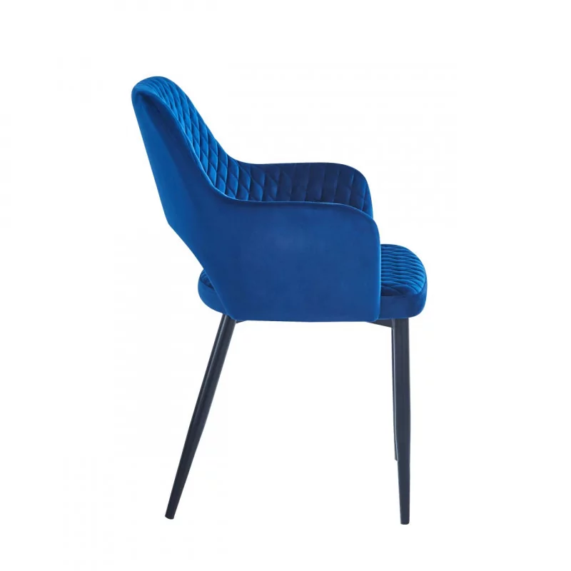 Chaise Clara velours bleu – Élégance & confort Golddeco