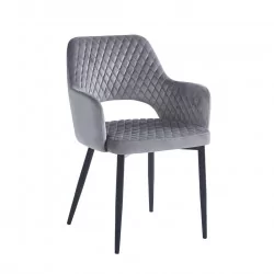 Chaise Clara velours gris – Design & confort Golddeco
