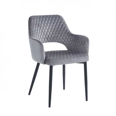 Chaise Clara velours gris – Design & confort Golddeco