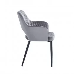 Chaise Clara velours gris – Design & confort Golddeco