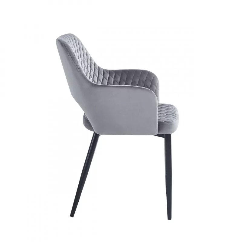 Chaise Clara velours gris – Design & confort Golddeco