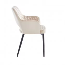 Chaise Clara velours beige – Design & confort Golddeco
