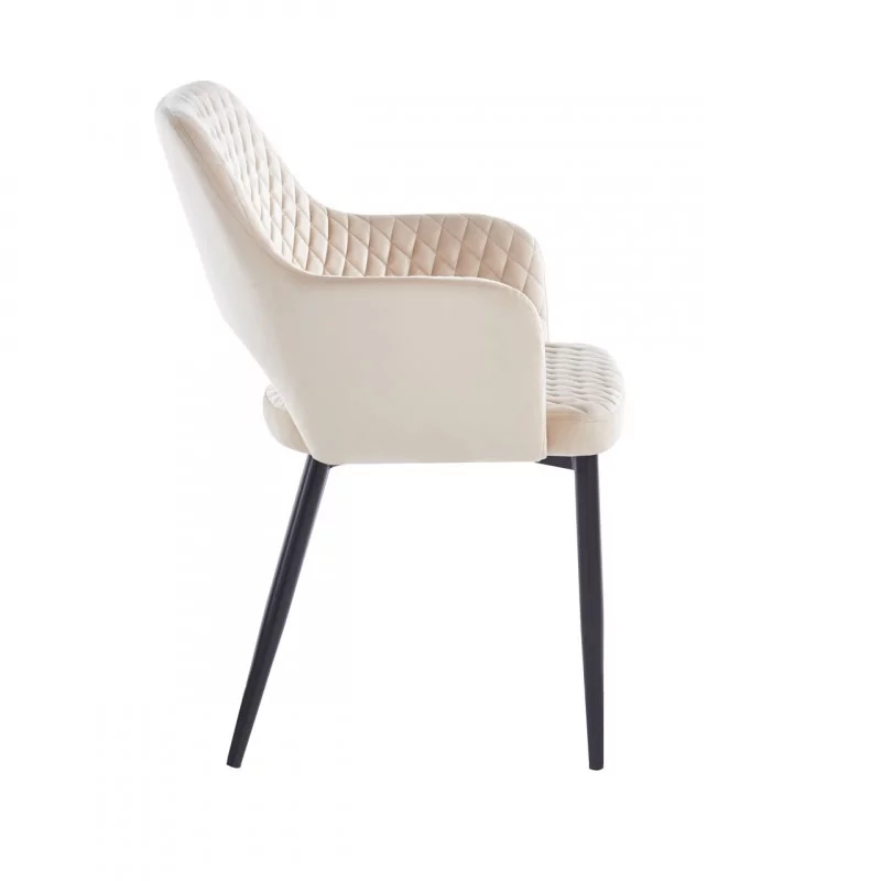 Chaise Clara velours beige – Design & confort Golddeco