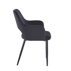Chaise Clara velours noir – Élégance & confort Golddeco