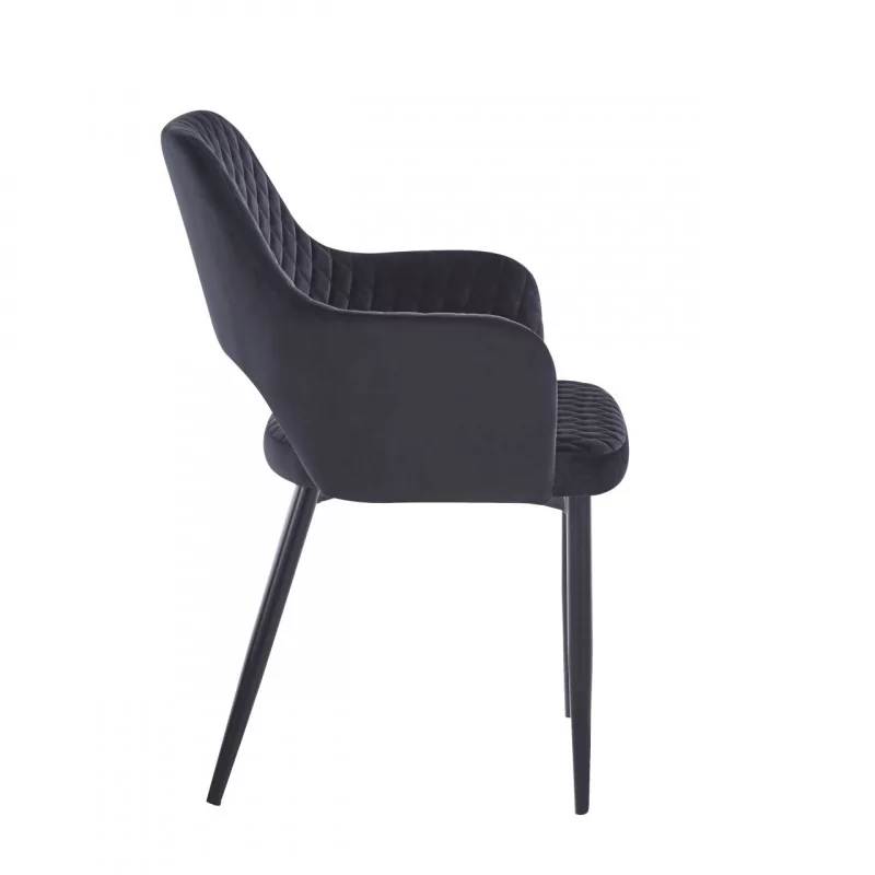 Chaise Clara velours noir – Élégance & confort Golddeco
