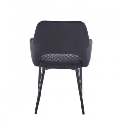 Chaise Clara velours noir – Élégance & confort Golddeco