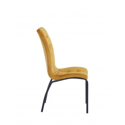 Chaise Joshua velours curry – Élégance & confort Golddeco
