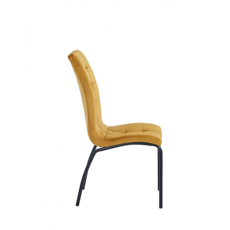Chaise Joshua velours curry – Élégance & confort Golddeco