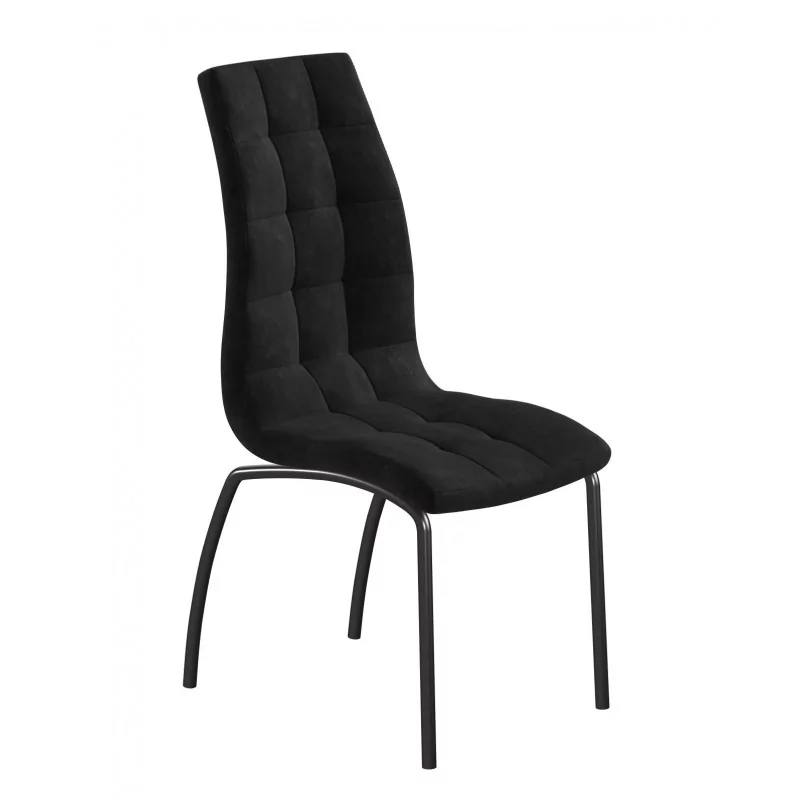 Chaise Joshua velours noir – Élégance & confort Golddeco