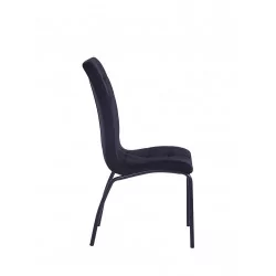 Chaise Joshua velours noir – Élégance & confort Golddeco