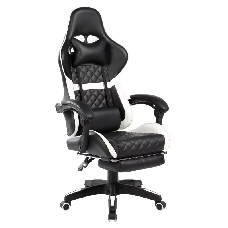 Chaise Gamer Atlas – Noir & Blanc | Confort & Design
