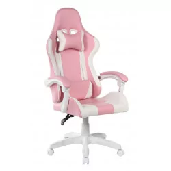 Chaise Gamer Atlas – Rose & Blanc