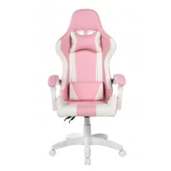 Chaise Gamer Atlas – Rose & Blanc | Élégance & Confort