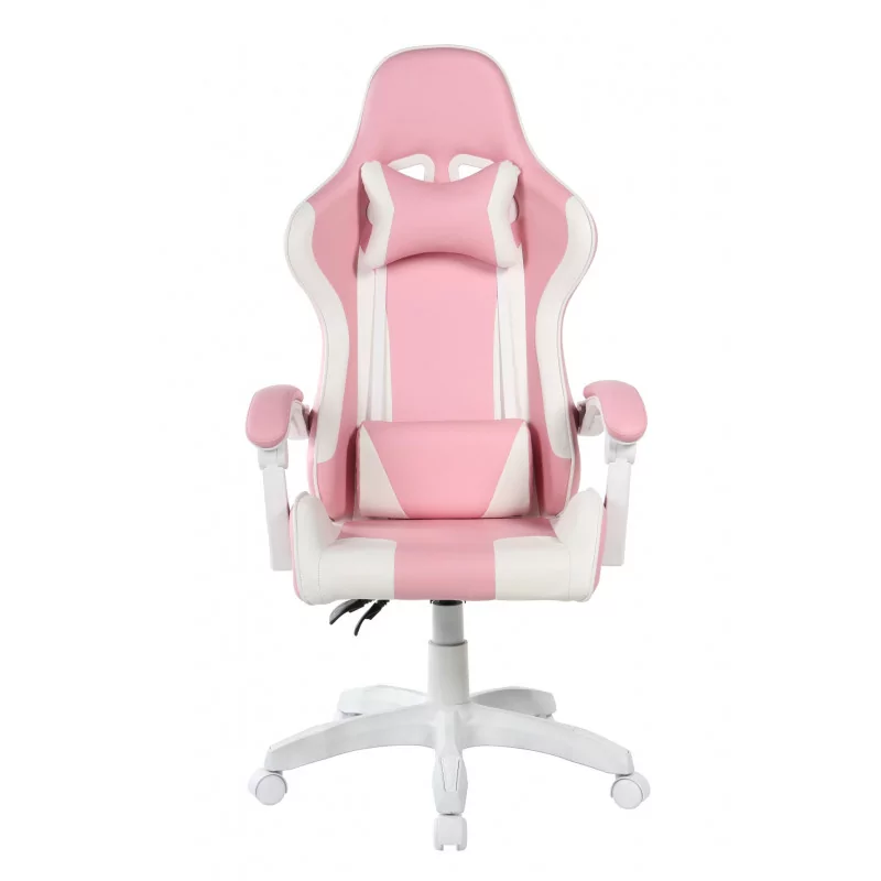 Chaise Gamer Atlas – Rose & Blanc | Élégance & Confort