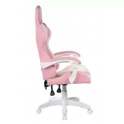 Chaise Gamer Atlas – Rose & Blanc | Élégance & Confort