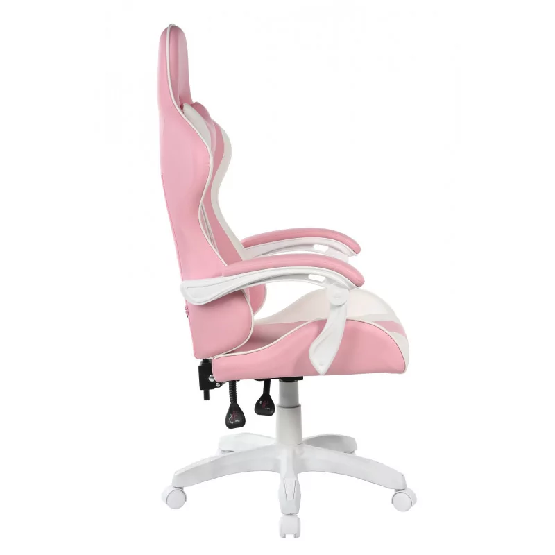Chaise Gamer Atlas – Rose & Blanc | Élégance & Confort