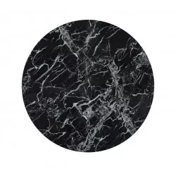 Table Ronde Imperia – Marbre Noir & Doré Design Luxe