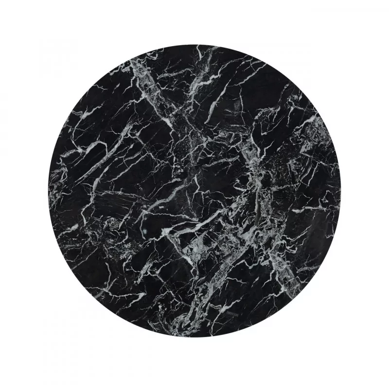 Table Ronde Imperia – Marbre Noir & Doré Design Luxe