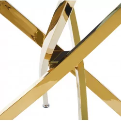 Table Ronde Imperia – Marbre Noir & Doré Design Luxe