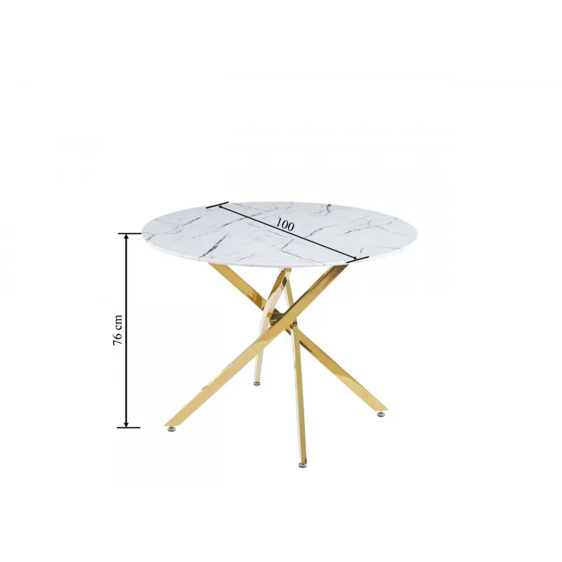 Table Imperia – Marbre Blanc & Doré Design Luxe