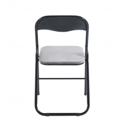 Chaise pliante velours gris – Pratique & design Golddeco