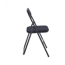 Chaise pliante velours noir – Élégance & praticité Golddeco