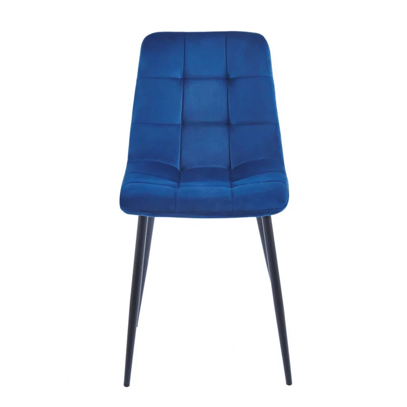 Chaise Bohoo velours bleu – Élégance & confort Golddeco