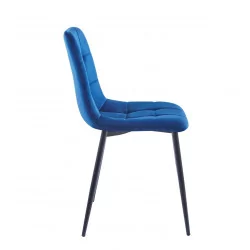 Chaise Bohoo velours bleu – Élégance & confort Golddeco