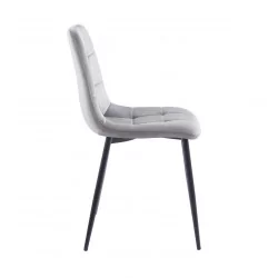 Chaise Bohoo velours gris – Élégance sobre & confort Golddeco