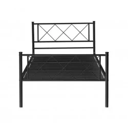 Lit en métal 90x200 noir – structure design et robuste | Golddeco