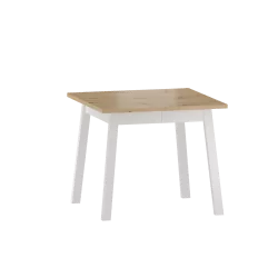 Table Extensible Livia – Chêne Artisanal & Blanc Mat Golddeco