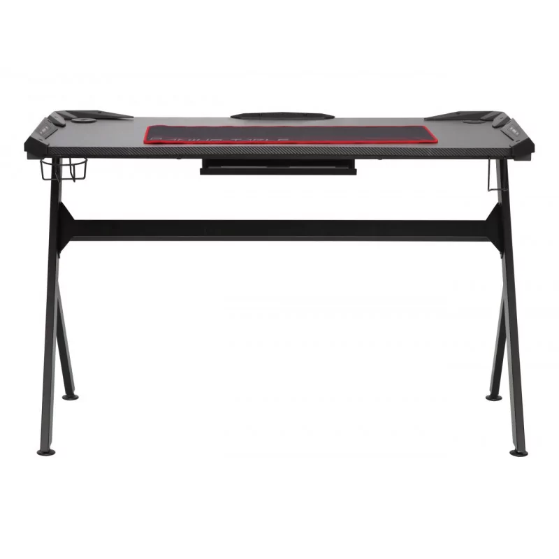Bureau Gaming LED noir et rouge – design pro avec hub USB | Golddeco