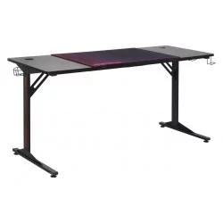 Bureau Gaming XXL noir et rouge – grand format pro avec hub USB | Golddeco