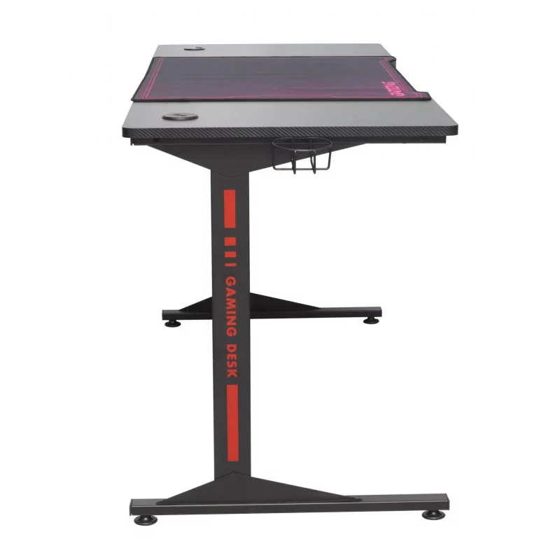 Bureau Gaming XXL noir et rouge – grand format pro avec hub USB | Golddeco