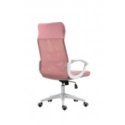 Fauteuil de bureau Aero – Rose & Blanc | Design & Confort
