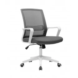 Fauteuil de bureau Aero Compact – Gris & Blanc | Confort & Design