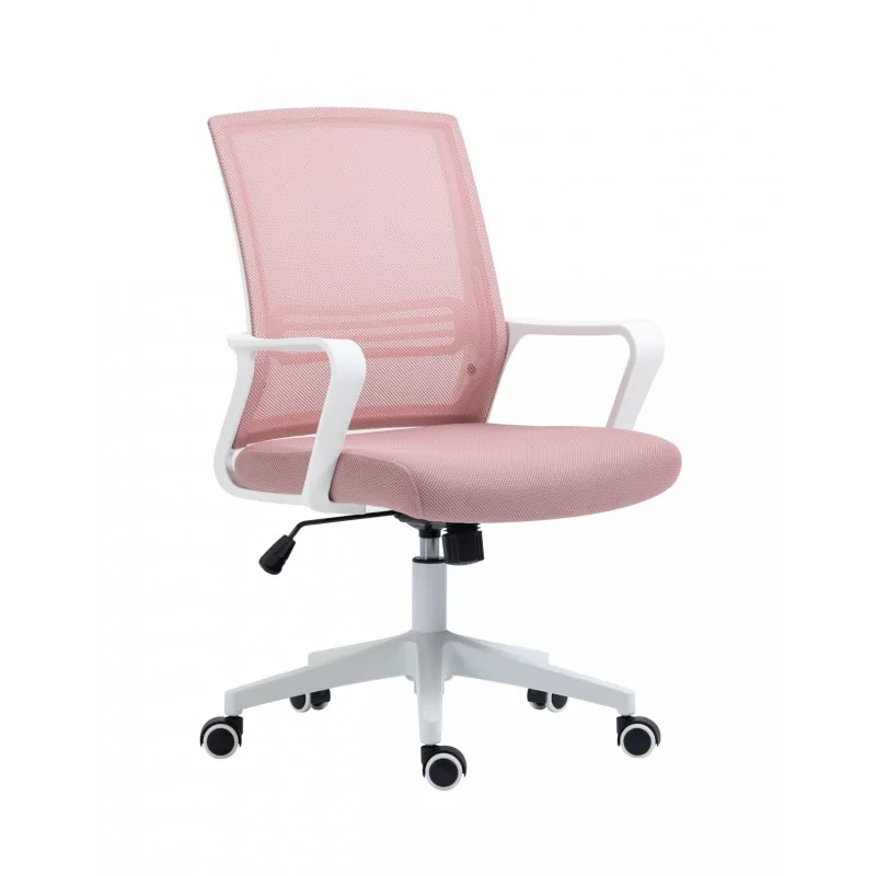 Fauteuil de bureau Aero Compact – Rose & Blanc | Élégance & Confort