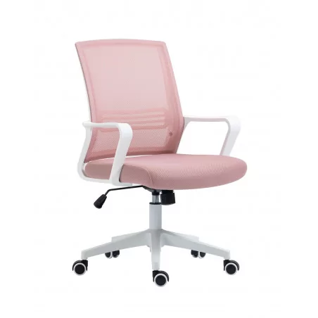 Fauteuil de bureau Aero Compact – Rose & Blanc | Élégance & Confort