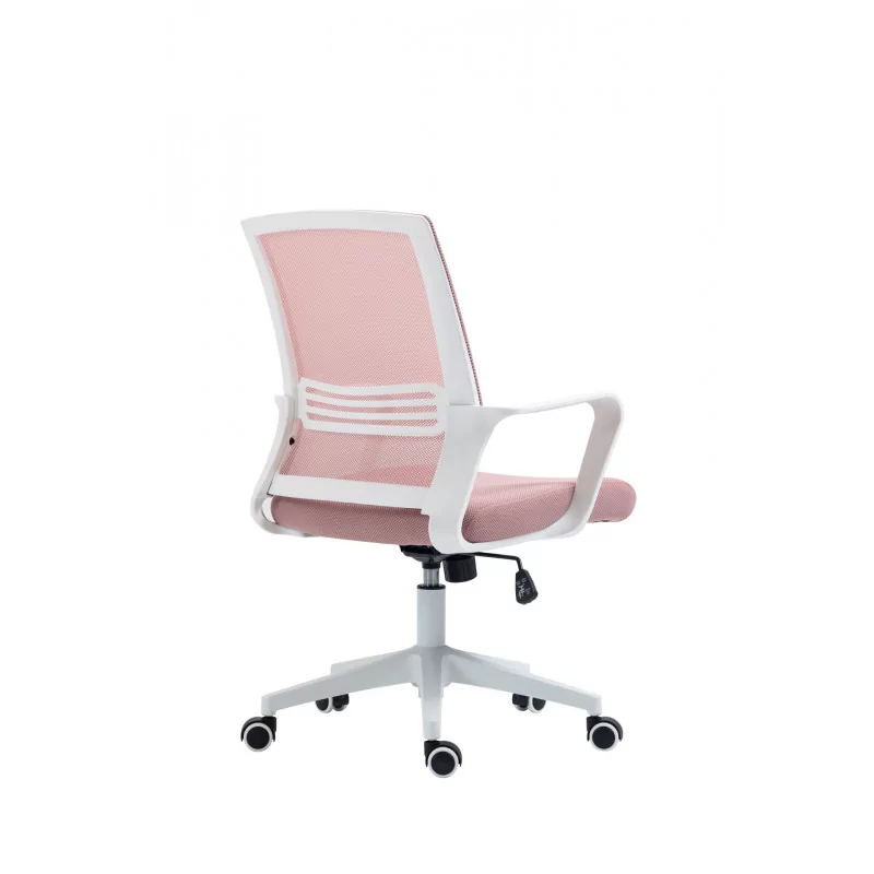 Fauteuil de bureau Aero Compact – Rose & Blanc | Élégance & Confort