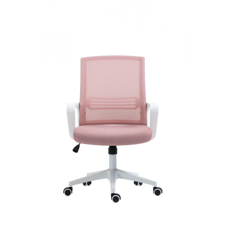Fauteuil de bureau Aero Compact – Rose & Blanc | Élégance & Confort