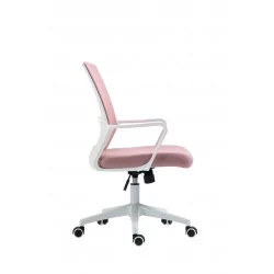 Fauteuil de bureau Aero Compact – Rose & Blanc | Élégance & Confort